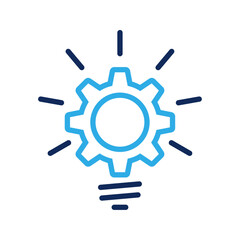 Innovation icon. Light bulb with cogwheel symbol
