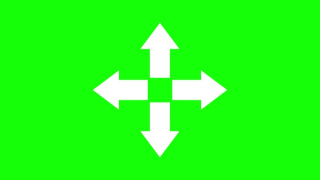 green screen four cardinal directions black and white, seamless looping