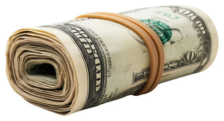 PNG US dollars rolled up and tightened with a rubber band money investment us dollars.