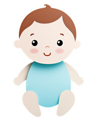 PNG Baby plush cute doll.