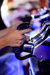 Female Hand Hold Joystick Game