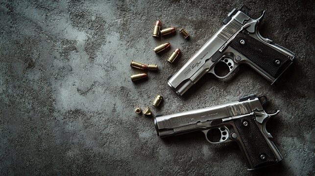 Handguns and Ammunition Arrangement