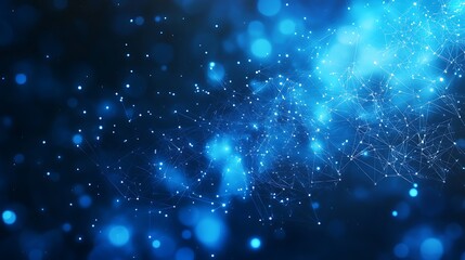 Bright Blue Abstract Background Featuring Eye-Catching Connected Dot Patterns