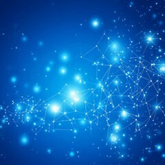 Abstract Photo of Connected Dots on a Bright Blue Canvas