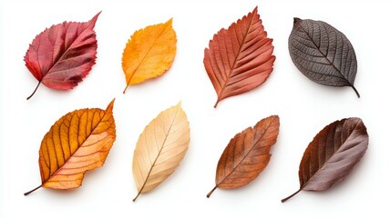 Obraz premium A collection of leaves with different colors and sizes