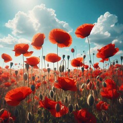 Obraz premium Wallpaper Hintergrund Klatschmohn