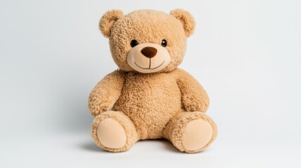Obraz premium A teddy bear is sitting on a white background
