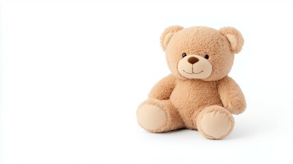 Fototapeta premium A teddy bear is sitting on a white background