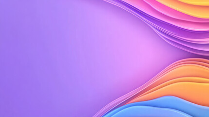 Naklejka premium Vibrant purple gradient background with flowing waves in soft colors.