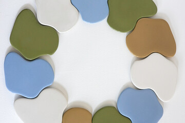 Colorful Ceramic Shapes Forming A Circular Design