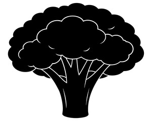 Broccoli black silhouette vector,egetable svg, Broccoli Clipart, Broccoli Cut File For Cricut Silhouette