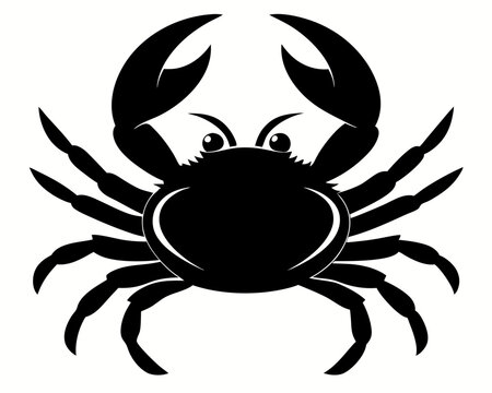 black crab cartoon on white background clip art preview