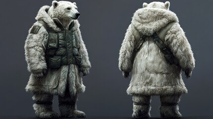 Polar Bear in Winter Gear - Realistic 3D Illustration