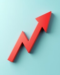 Red Arrow Representing Declining Trend on Paper Chart