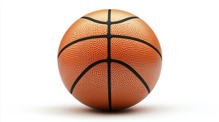 Fototapeta premium Basketball on a white isolated background, perfect for sports-related projects.