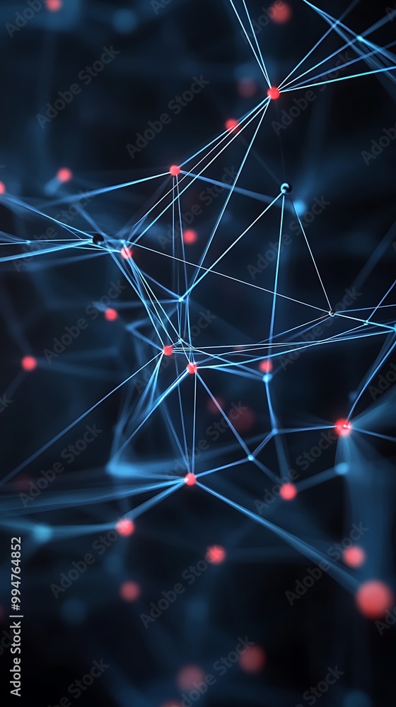 Poster fluid design featuring interconnected points and lines in abstract form