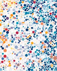 Obraz premium Abstract pattern of colorful circles on a white background.