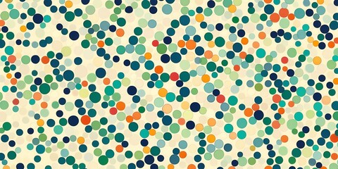 Abstract pattern of colorful circles on a cream background.