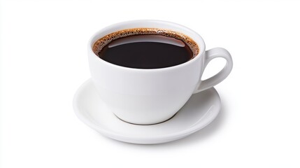 Obraz premium Black coffee cup on white isolated background.