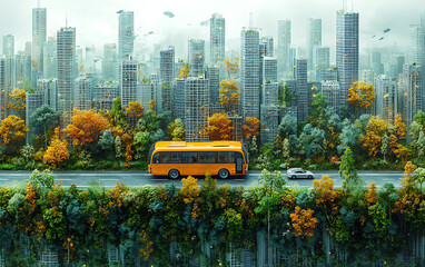 Obraz premium Eco-Friendly Transportation: Electric Mobility & Renewable Energy
