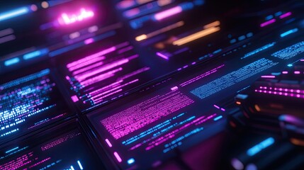 Neon Code Background