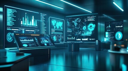 Futuristic Data Control Room