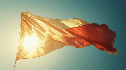 Polish Flag in Sunset