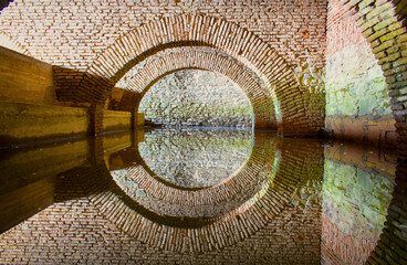 Circular Reflections in the Water of a Flooded Basement