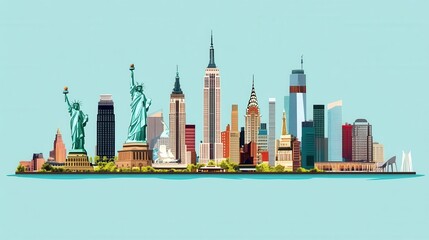 New York City Skyline Illustration