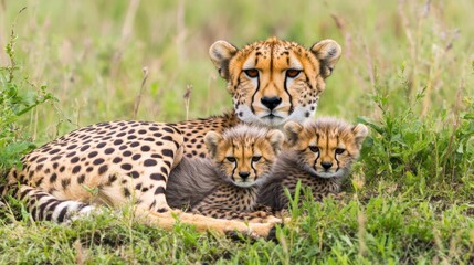 Obraz premium Cheetah Family in Nature