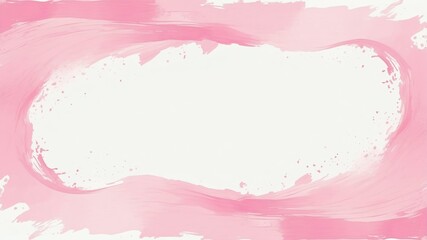Obraz premium pastel pink brush stokes border frame on white background