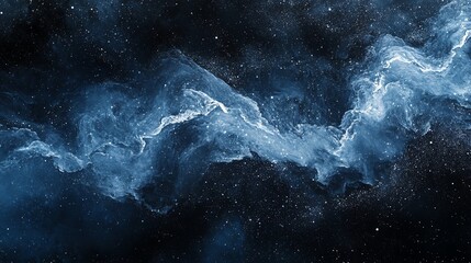 Fototapeta premium Abstract blue and black nebula-like pattern.