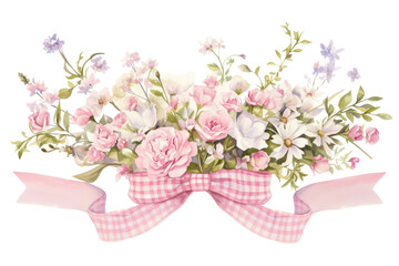 Obraz premium PNG Rosemary in center art illustration watercolor.