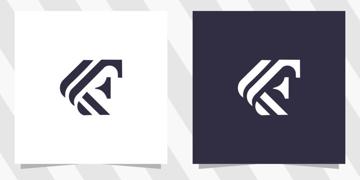 letter kf fk logo design vector