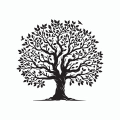 Obraz premium tree silhouette vector. Generative AI