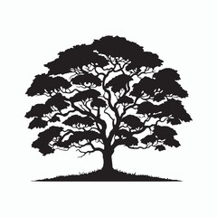 set of trees silhouettes. Generative AI