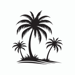 palm tree silhouette. Generative AI