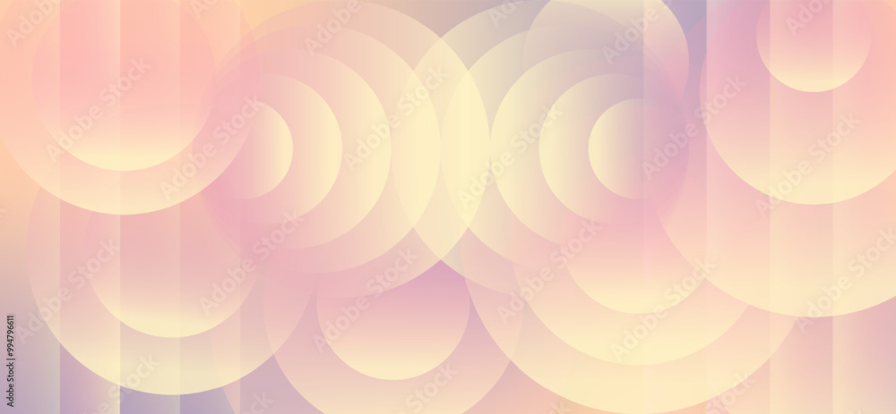 Aufkleber circle effect style abstract background. colorful banner with pastel pink and yellow gradient and bo