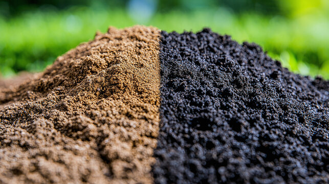 healthy soil vs. chemically depleted soil