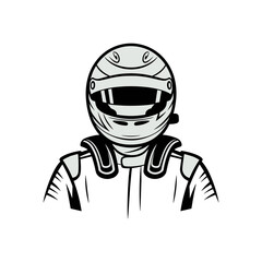 rally car driver in vector illustration
