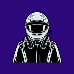 A race car driver in vector illustration