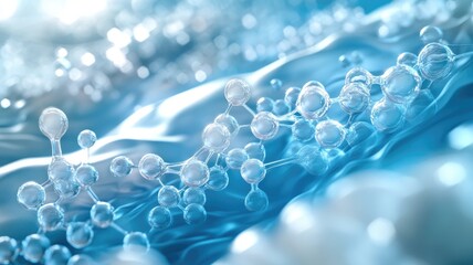 Abstract image of molecular structure in fluid environment