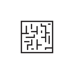 Maze labyrinth geometric line logo design