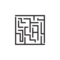 Maze labyrinth geometric line logo design