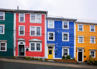 Brightly painted houses in St. John's, Newfoundland
