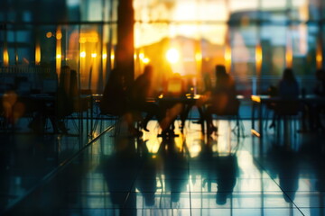 Naklejka premium blur people in meeting room, business, team work