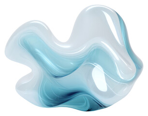 PNG Wavy turquoise abstract shape.