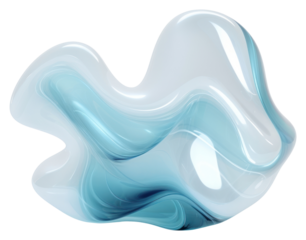 PNG Wavy turquoise abstract shape.