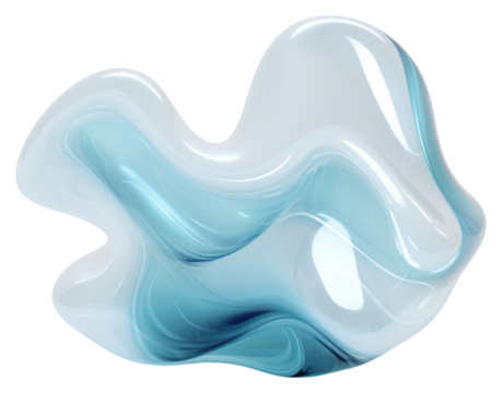 PNG Wavy turquoise abstract shape.