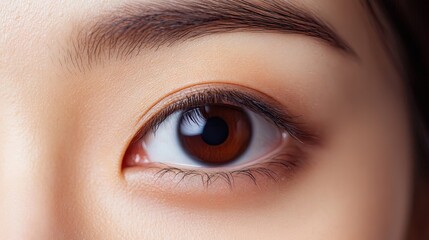 Fototapeta premium eye, woman, beauty, eyes, closeup, face, macro, iris, eyelashes, eyebrow, look, makeup, skin, pupil, vision, mascara, eyelash, people, blue, eyeball, reflection, eyebrows, close-up, green, human